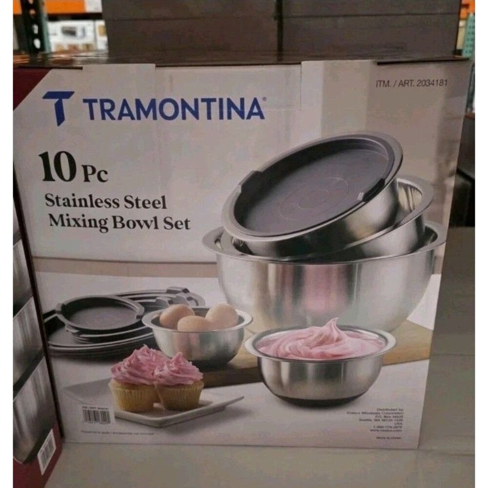 Tramontina 10 Pc Stainless Steel Mixing Bowl Set